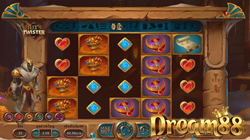 Tut's Twister Slot - เกมส์ออนไลน์สล็อต ธีมมัมมี่ อียิปต์โบราณ